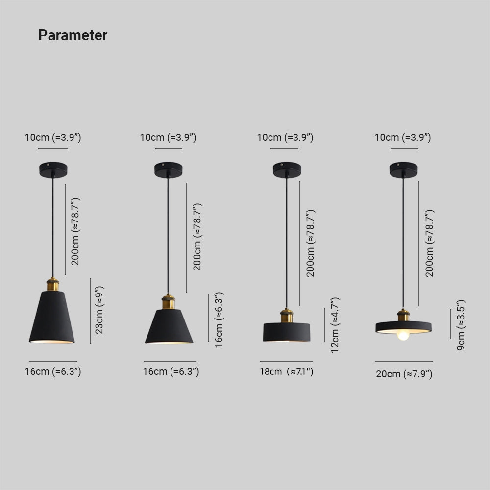Aria Art Deco Minimalist Monochrome Pendant Light