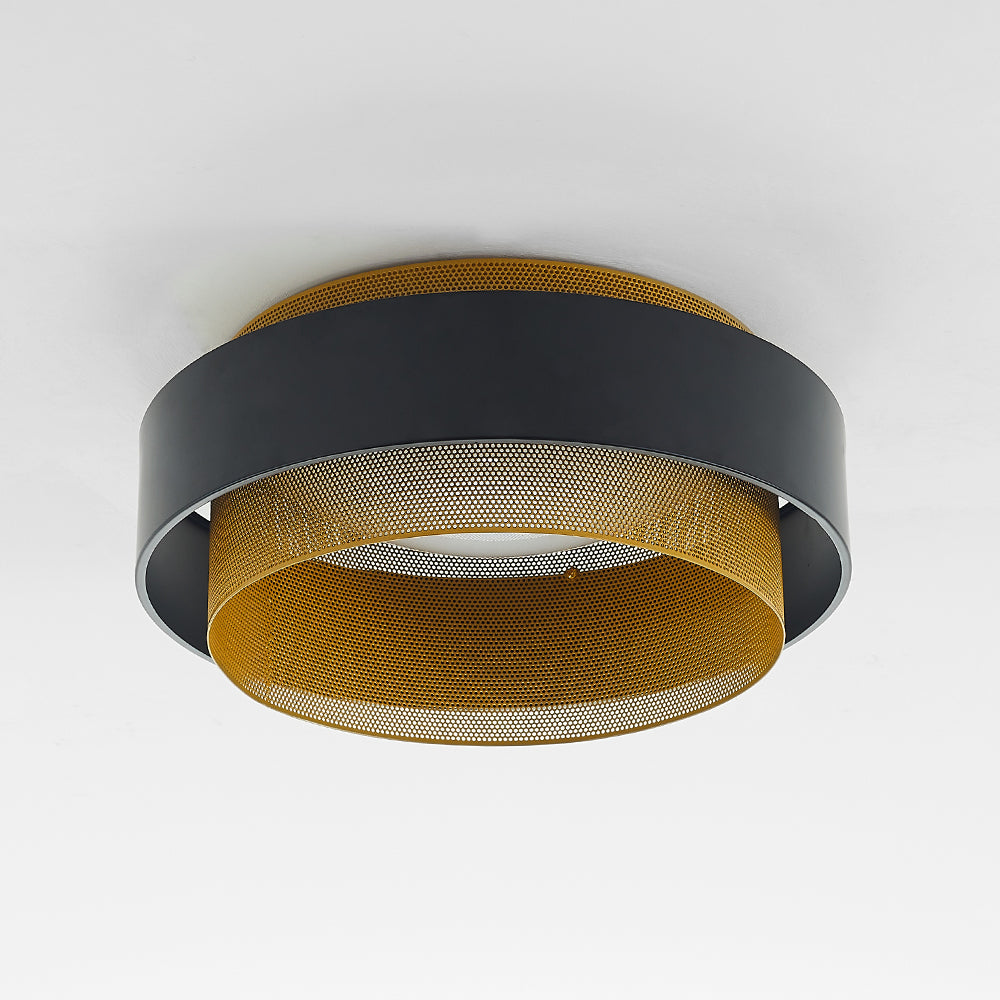 Arisha Modern Ring Metal/Acrylic Flush Mount Ceiling Light, White/Black