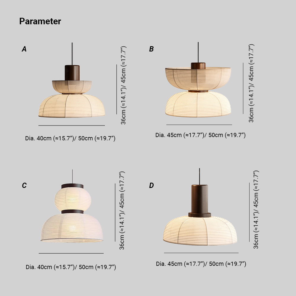 Muto Retro Fabric & Metal Pendant Light, 2 Style