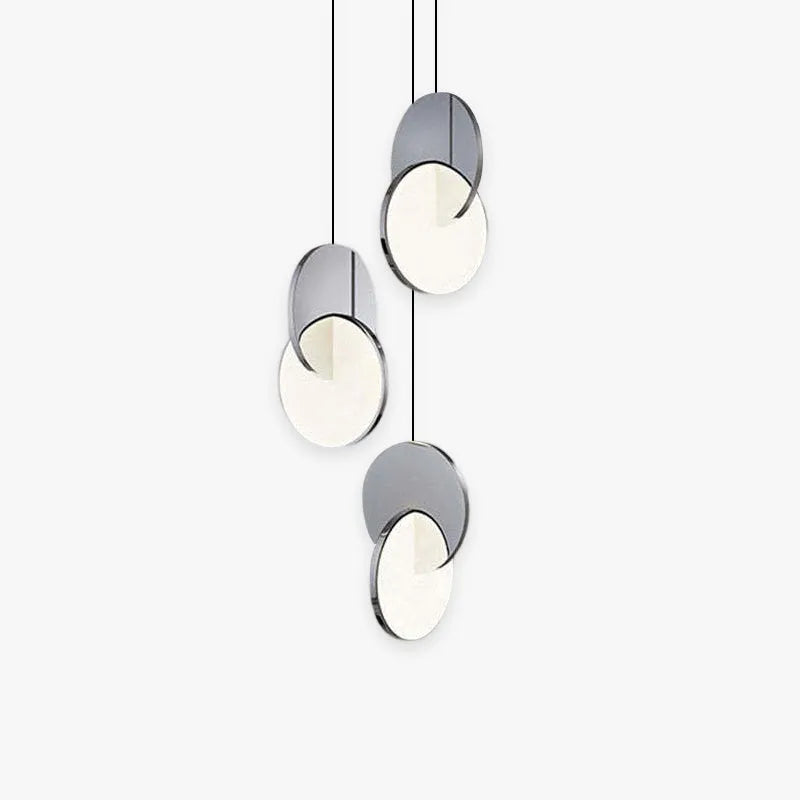 Arisha Pendant Light, Disc, Gold/Silver