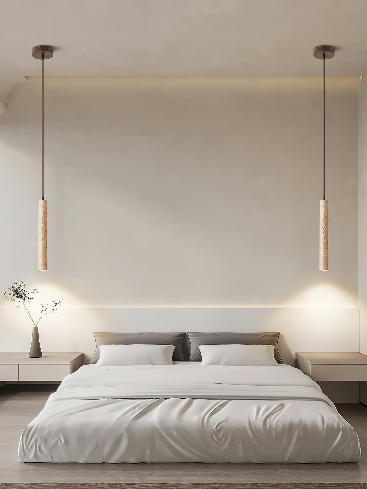 Olvynarae Cylindrical Travertine Pendant Light - Neutralighting