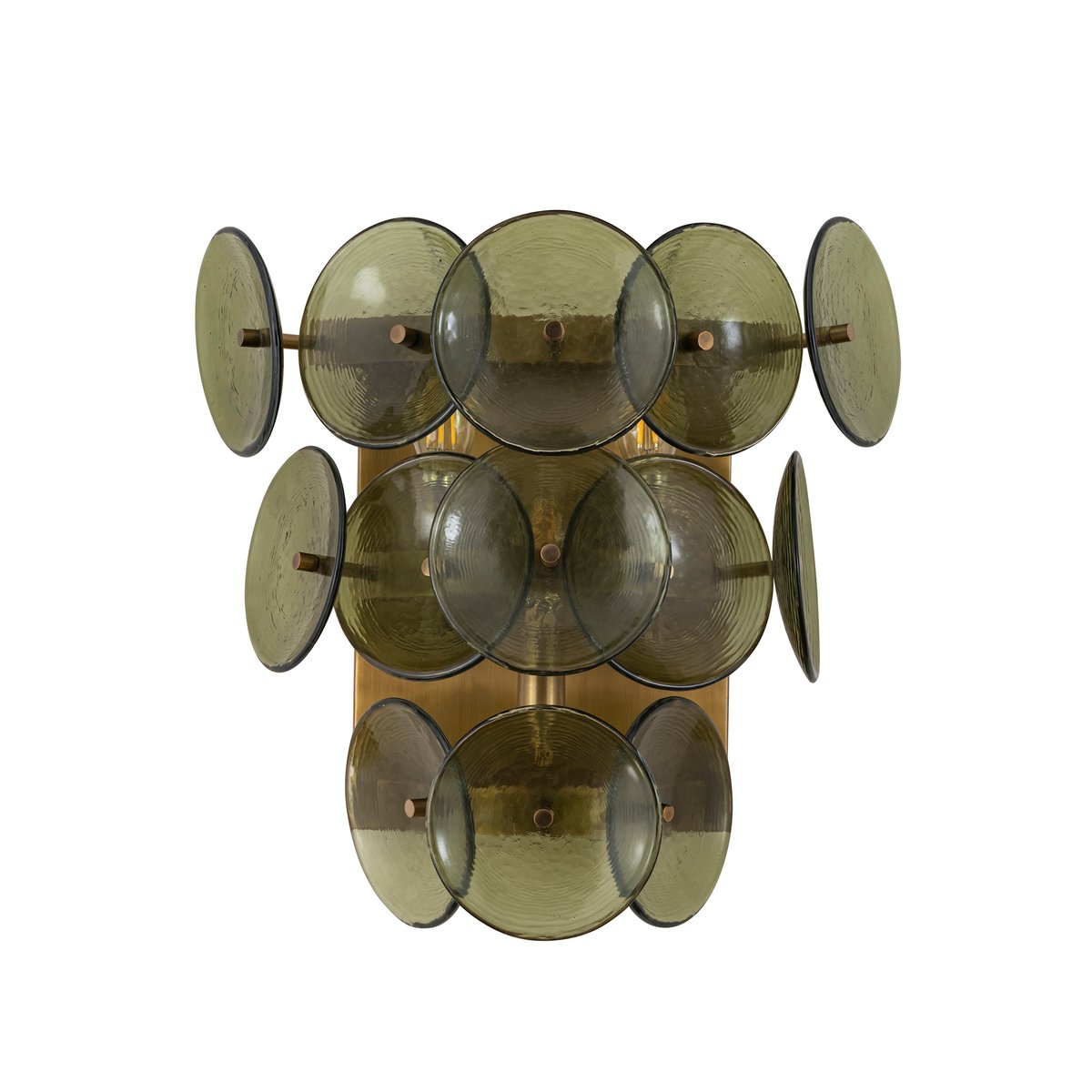 Aurora Wall Sconce Pressed Glass Disc Vintage Amber - Neutralighting