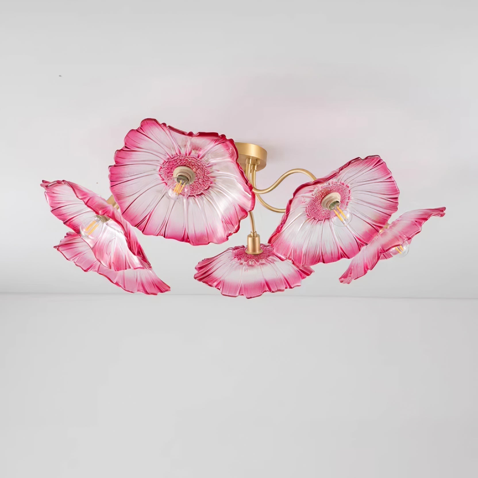 Solara Plafonnier en Verre Feuille avec Laiton Élégant - Neutralighting