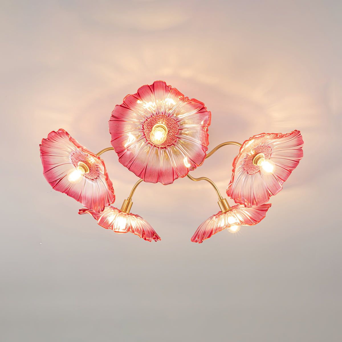 Solara Plafonnier en Verre Feuille avec Laiton Élégant - Neutralighting