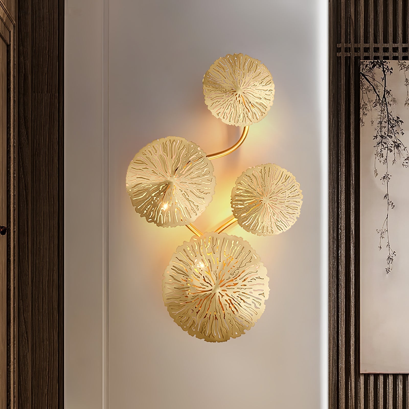 Lustra Applique Murale Feuille De Lotus En Laiton - Neutralighting