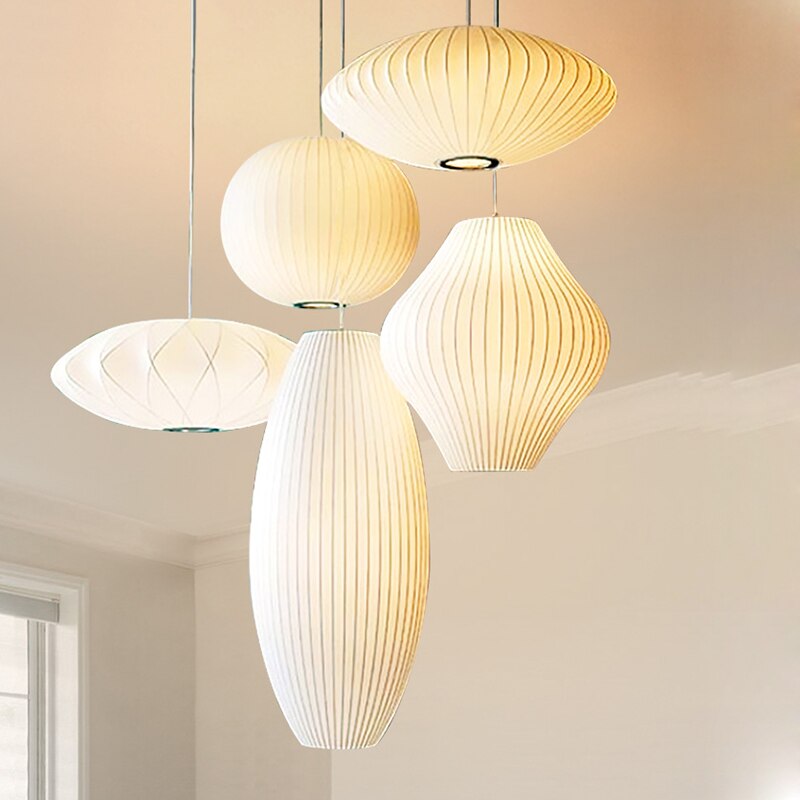 Ritta Vintage Artificial White Silk Shade Single Pendant Light