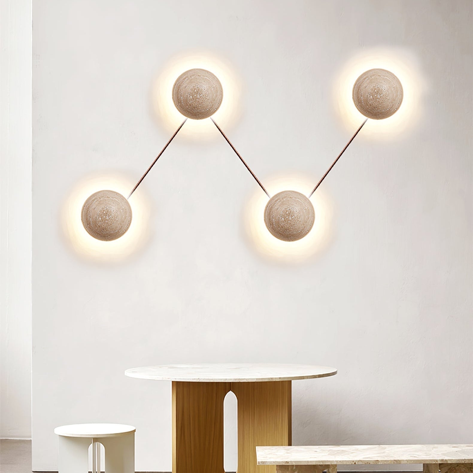 Nyvarion Minimalist Travertine Wall Light - Neutralighting
