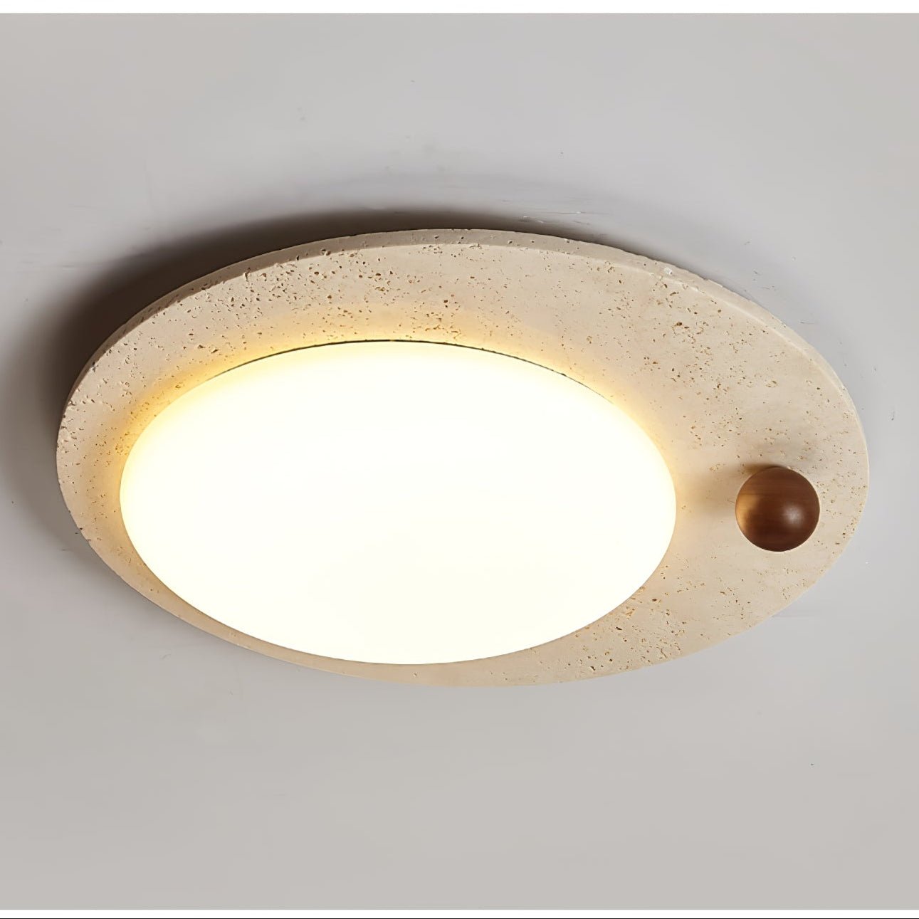 Circular Travertine Ceiling Light - Letslighting