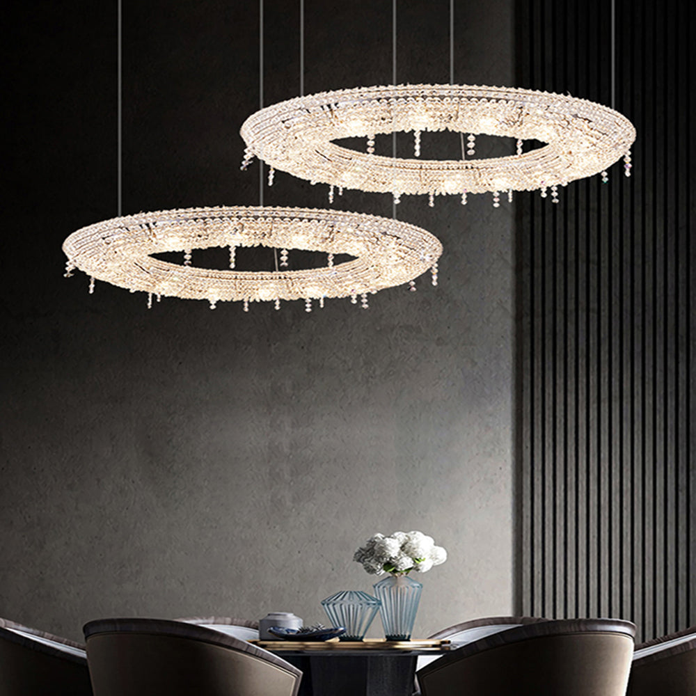 Kristy Luxury Round Crystal Pendant Light for Living Room/Dining Room