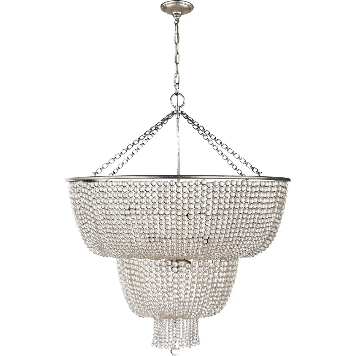 Silva Vintage LED Pendant Light White/Clear Dining/Living Room Metal&Crystal