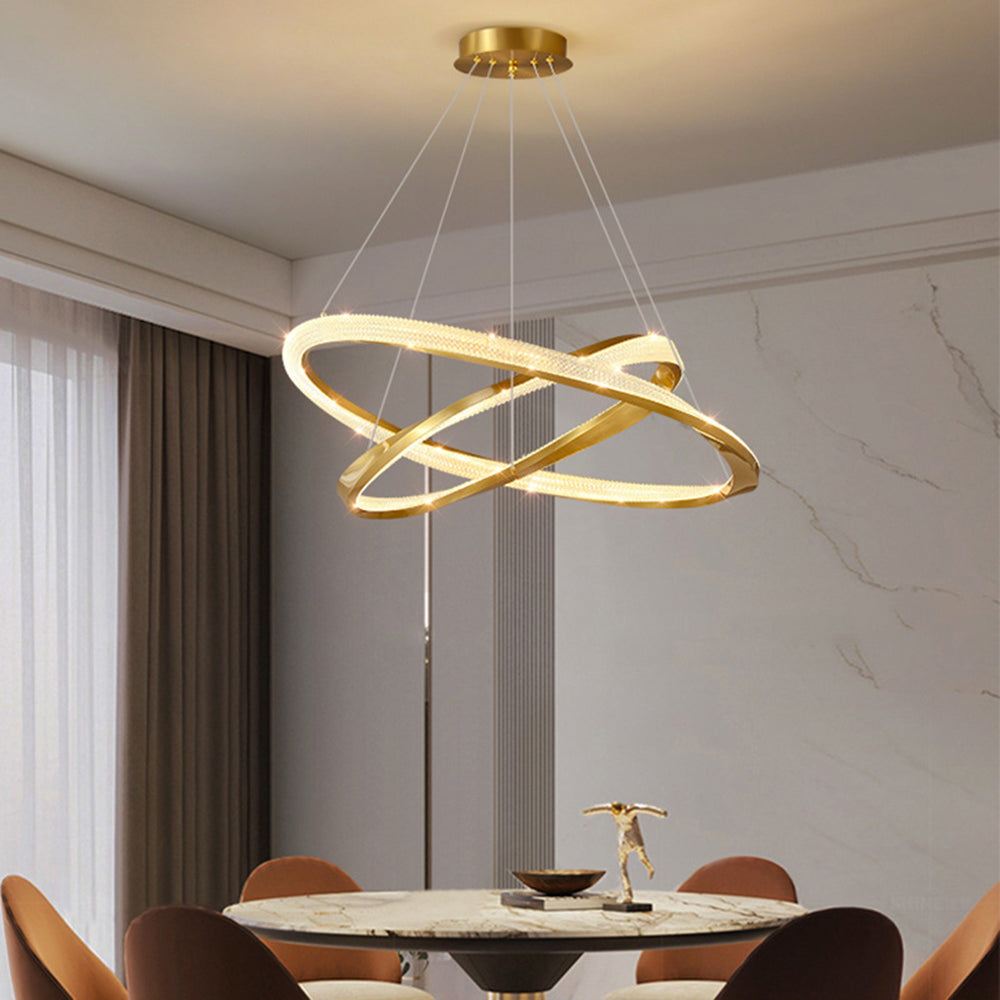 Arisha Minimalist Ring Spiral Shape Pendant Light,Gold
