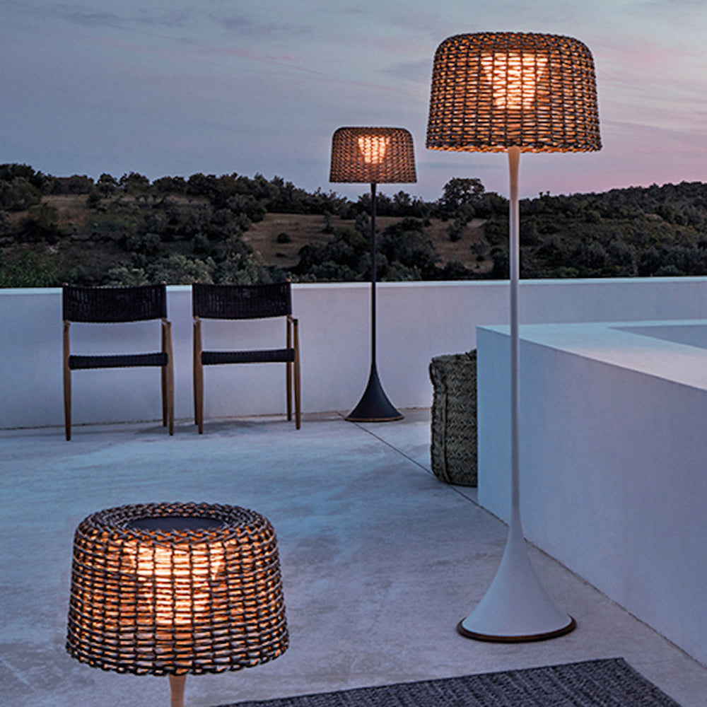 Ritta Waterproof Outdoor Floor Lamp, Rattan,Balcony/Terrace