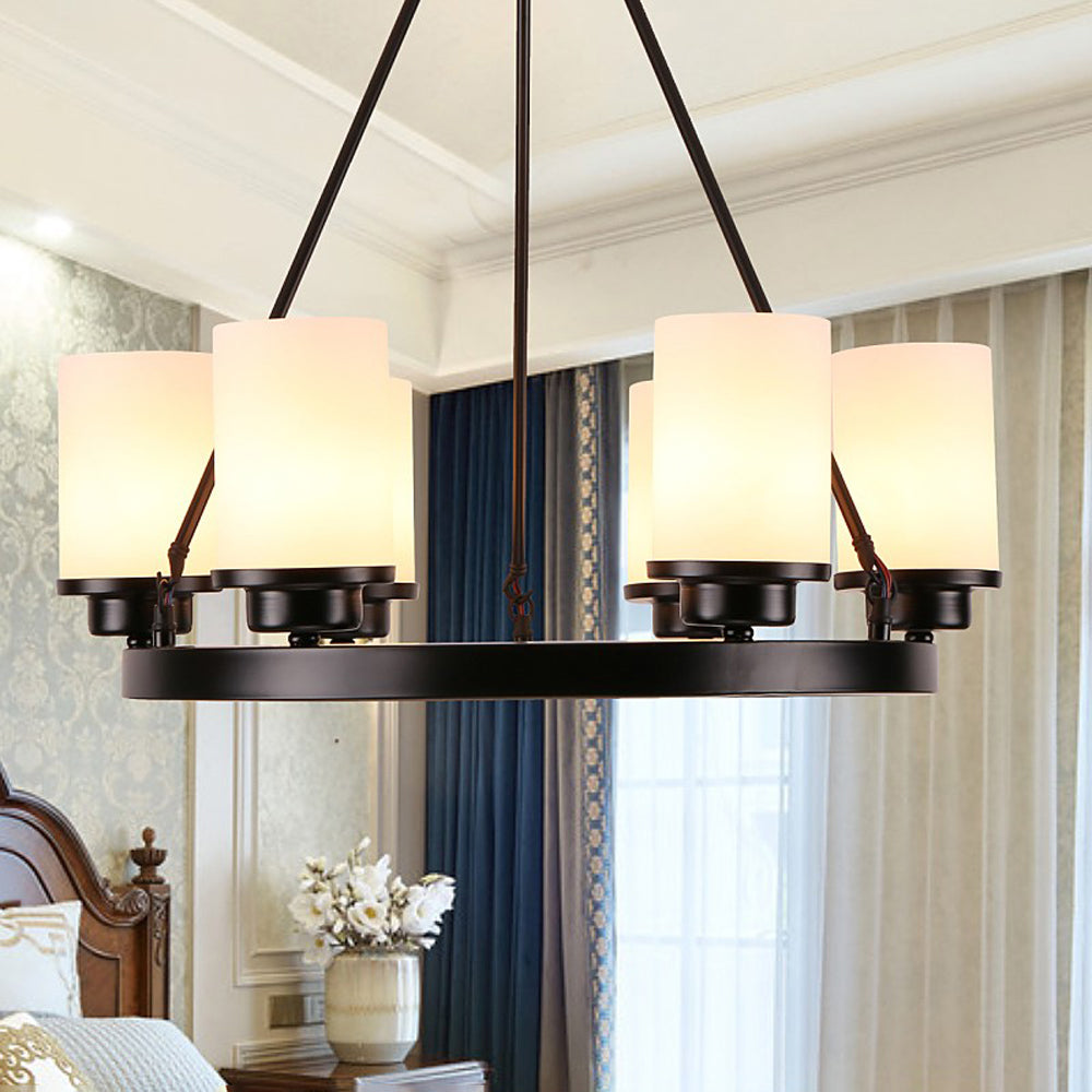 Silva Retro Black Metal/Glass Chandelier for Living Room