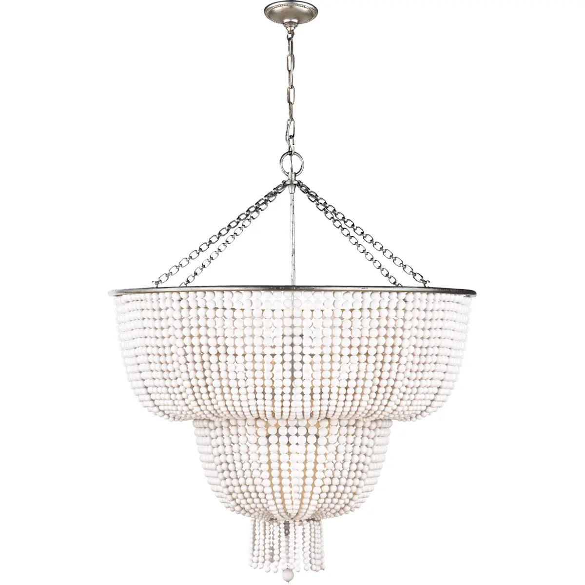 Silva Vintage LED Pendant Light White/Clear Dining/Living Room Metal&Crystal