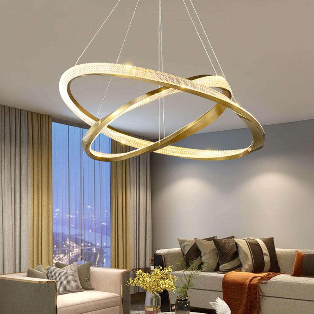 Arisha Minimalist Ring Spiral Shape Pendant Light,Gold