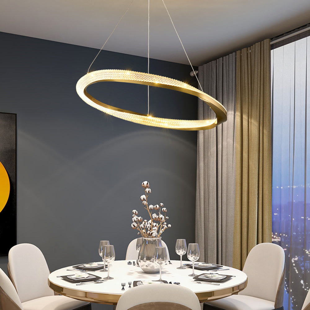 Arisha Minimalist Ring Spiral Shape Pendant Light,Gold