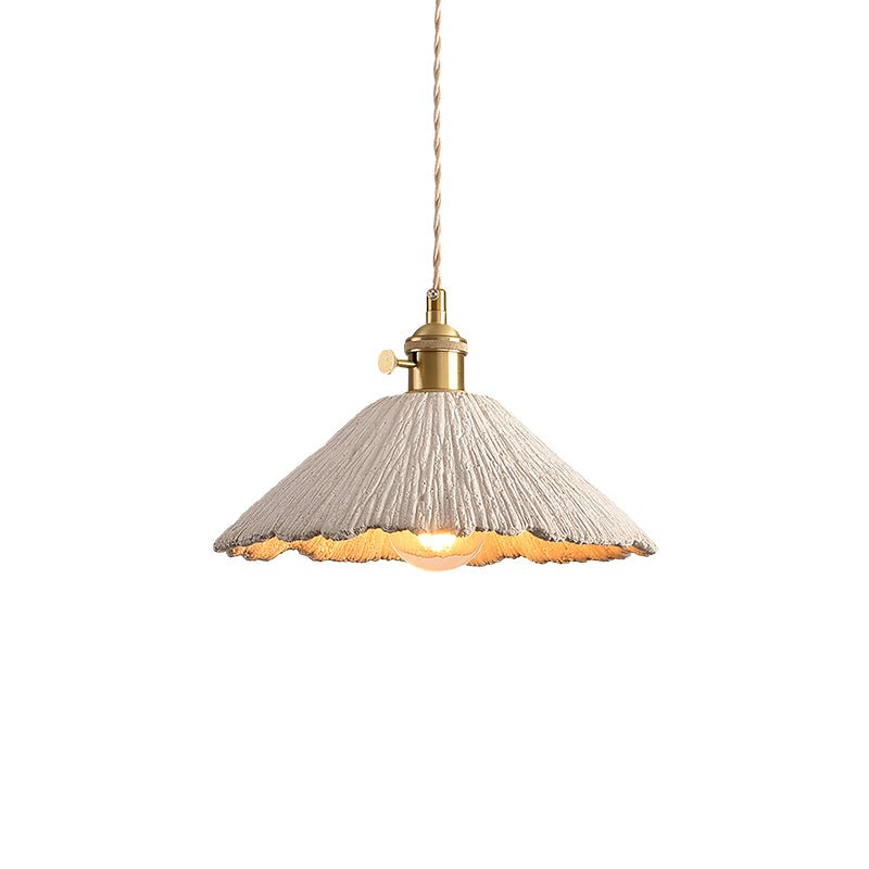 Microcement Pendant Lamp Adjustable Fabric Shade - Letslighting