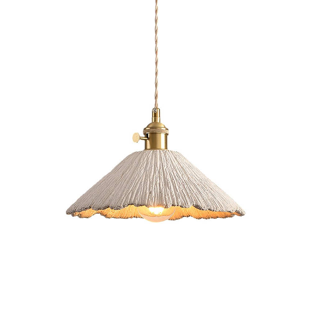 Microcement Pendant Lamp Adjustable Fabric Shade - Letslighting