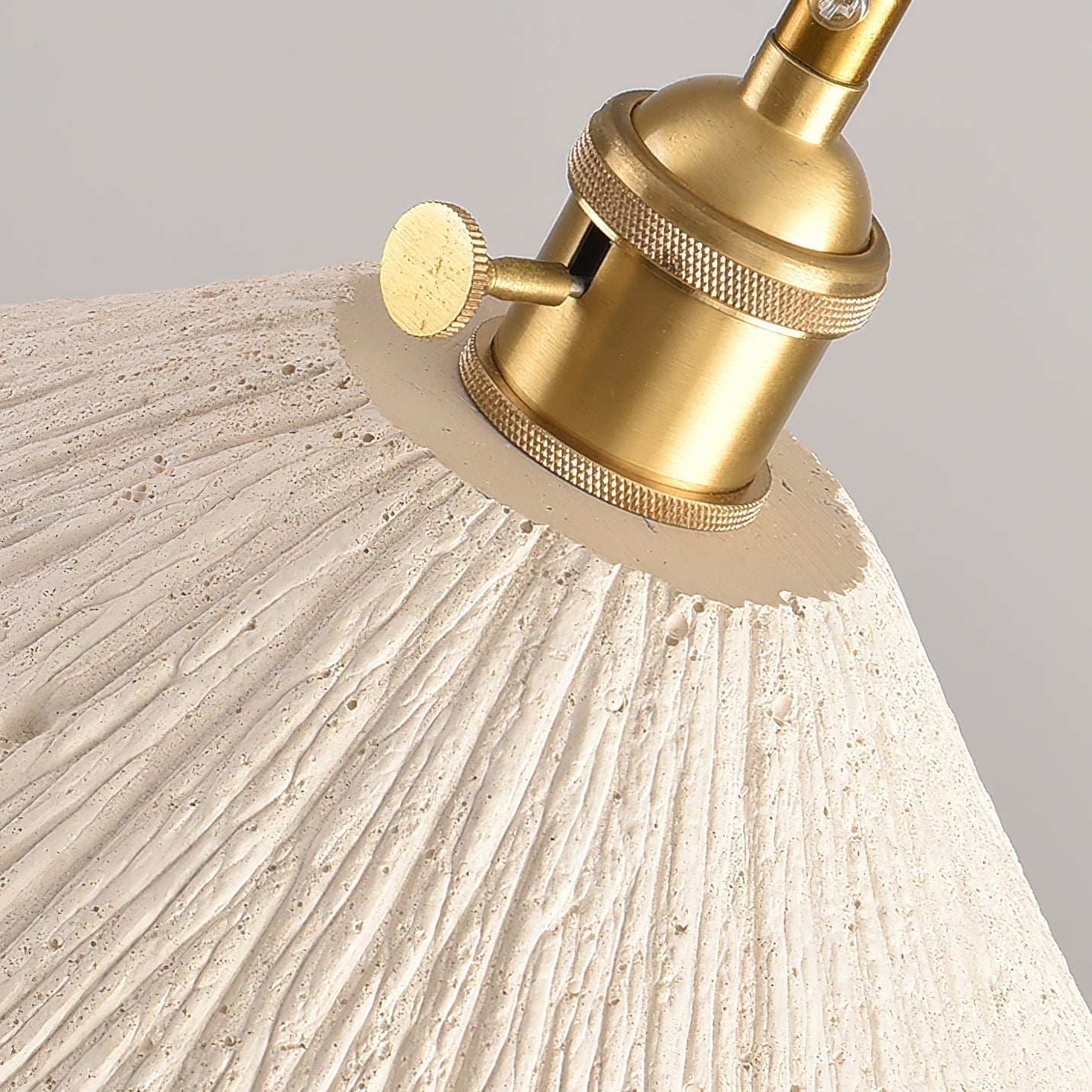 Microcement Pendant Lamp Adjustable Fabric Shade - Letslighting