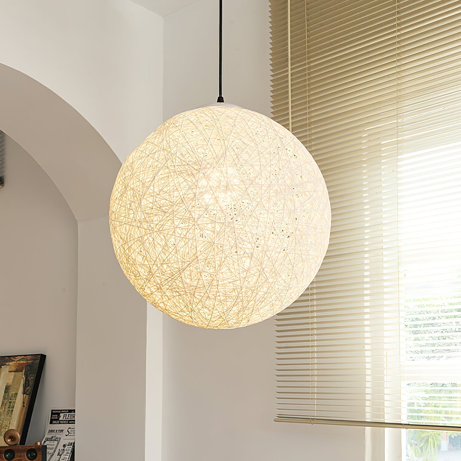 Pendant Light Hemp Rattan Sphere Bohemian - Neutralighting