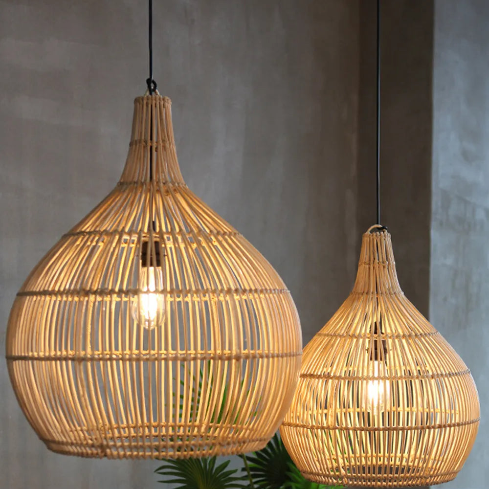 Muto Japanese Creative Pendant Light Rattan Dining Room/Bedroom