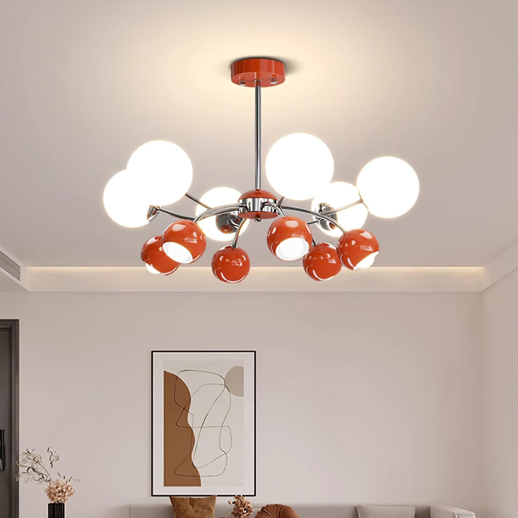 Chandelier Glass Metal Dome Petal Shades Minimalist Ambient Glow - Neutralighting
