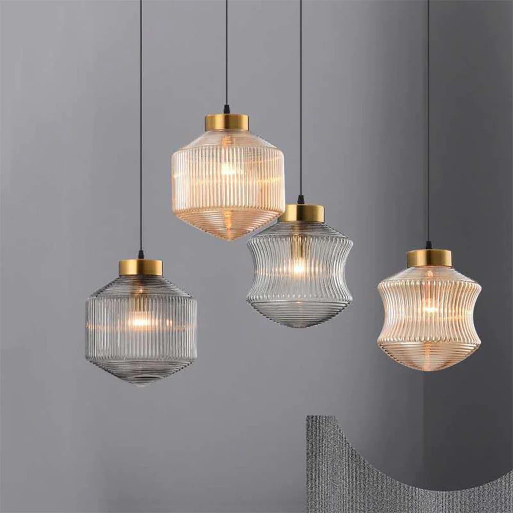 Valentina Modern LED Pendant Light Smoke Gray Glass Bedroom