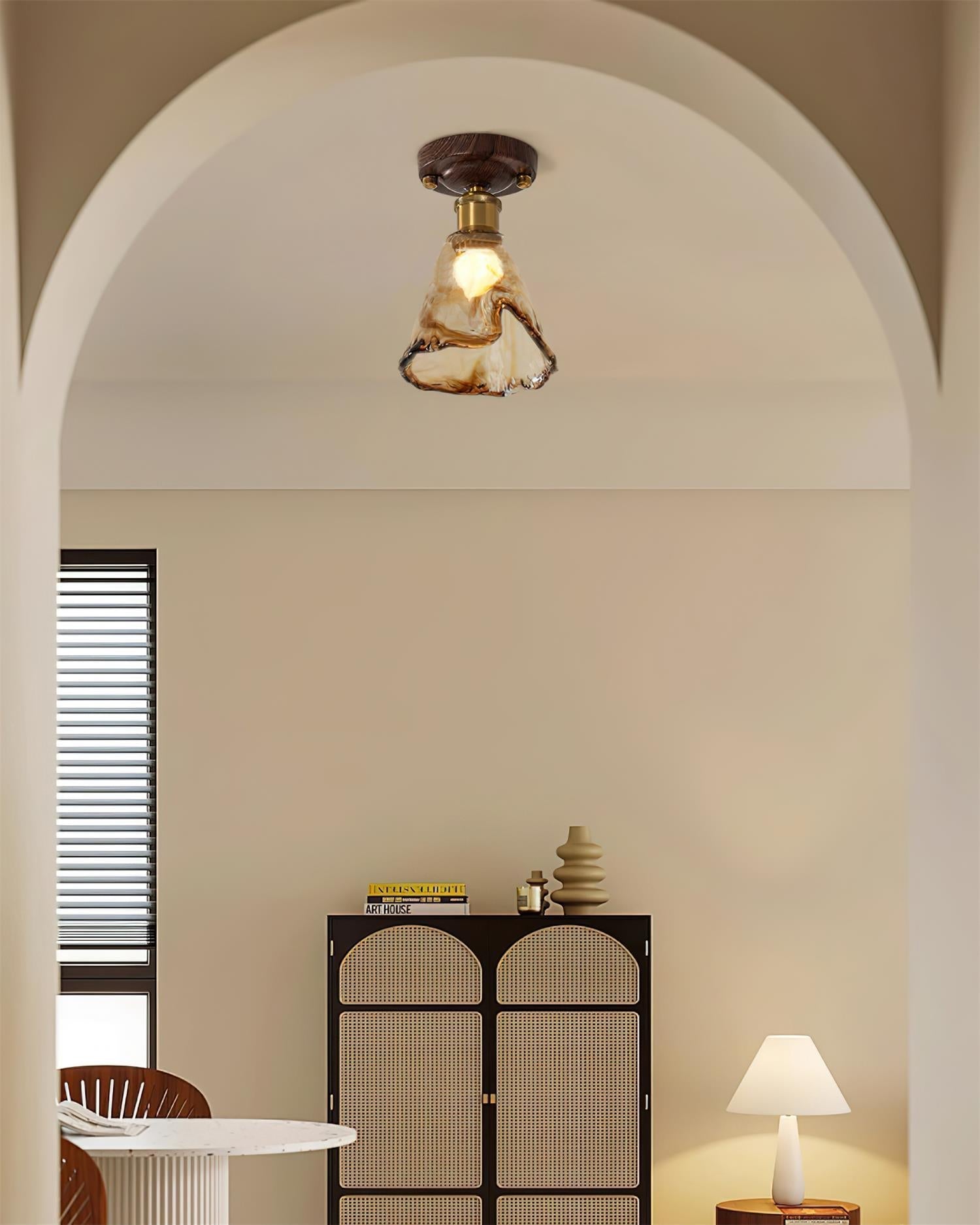 Velimo Amber Glass Flush Mount Light - Neutralighting