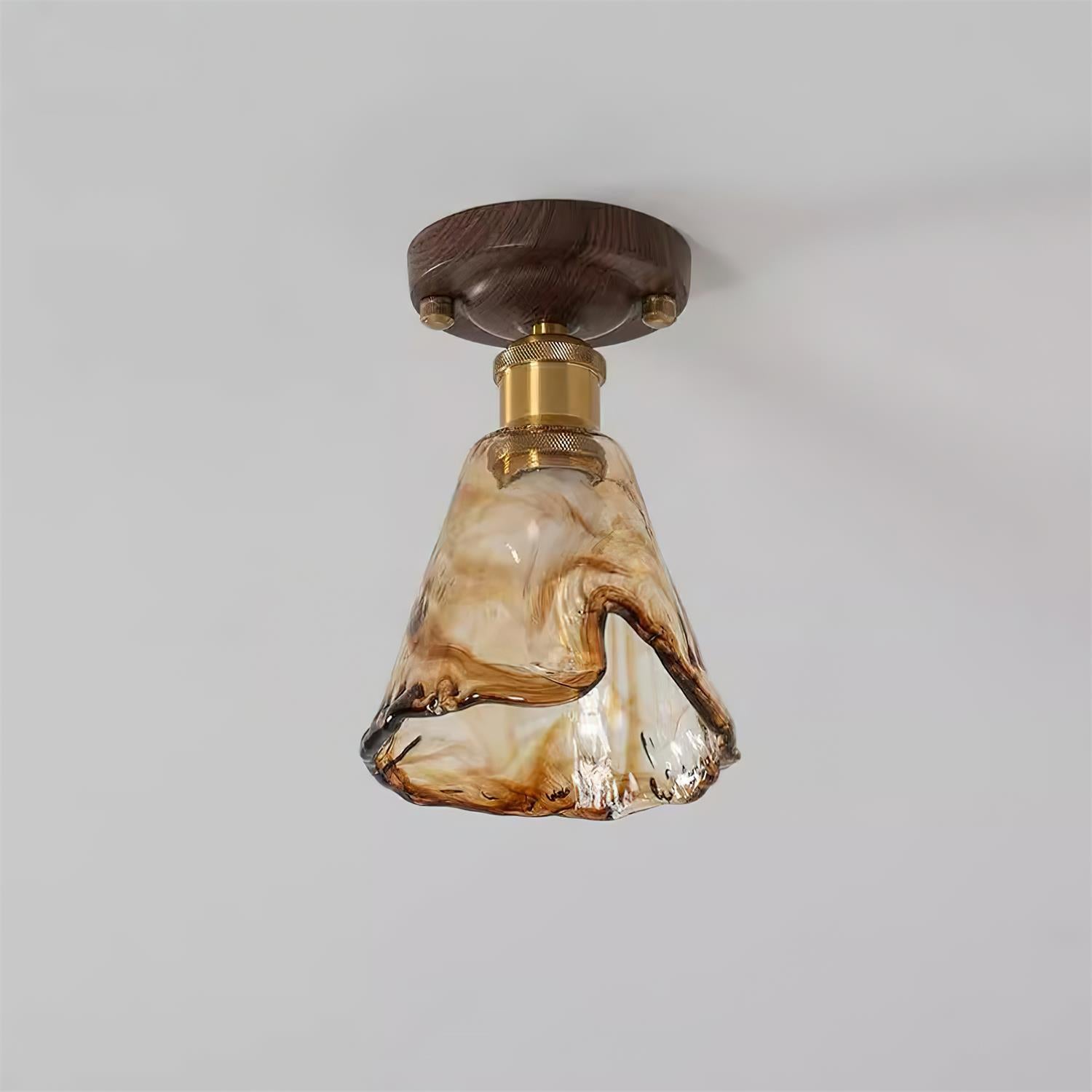 Velimo Amber Glass Flush Mount Light - Neutralighting