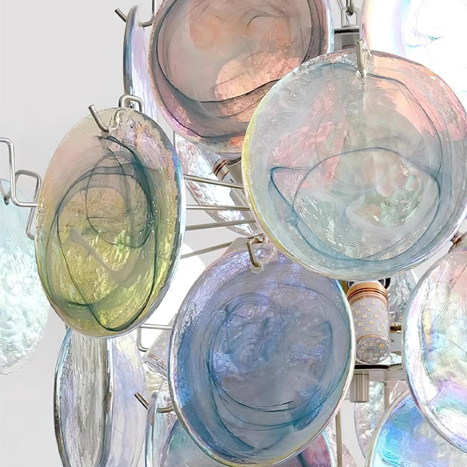 Neuvy Chandelier Iridescent Glass Discs - Letslighting