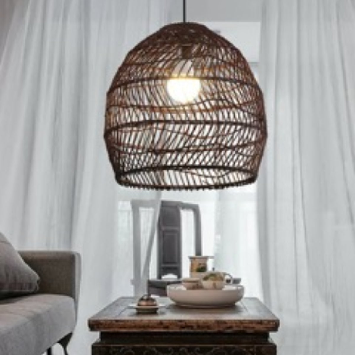 Muto Design Retro LED Pendant Light Black/Wood Wood Bedroom/Living Room/Study Room/Hall