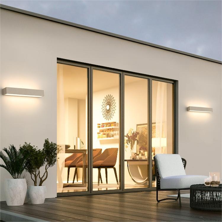 Ray LED Outdoor Wall Lamp, Black & White