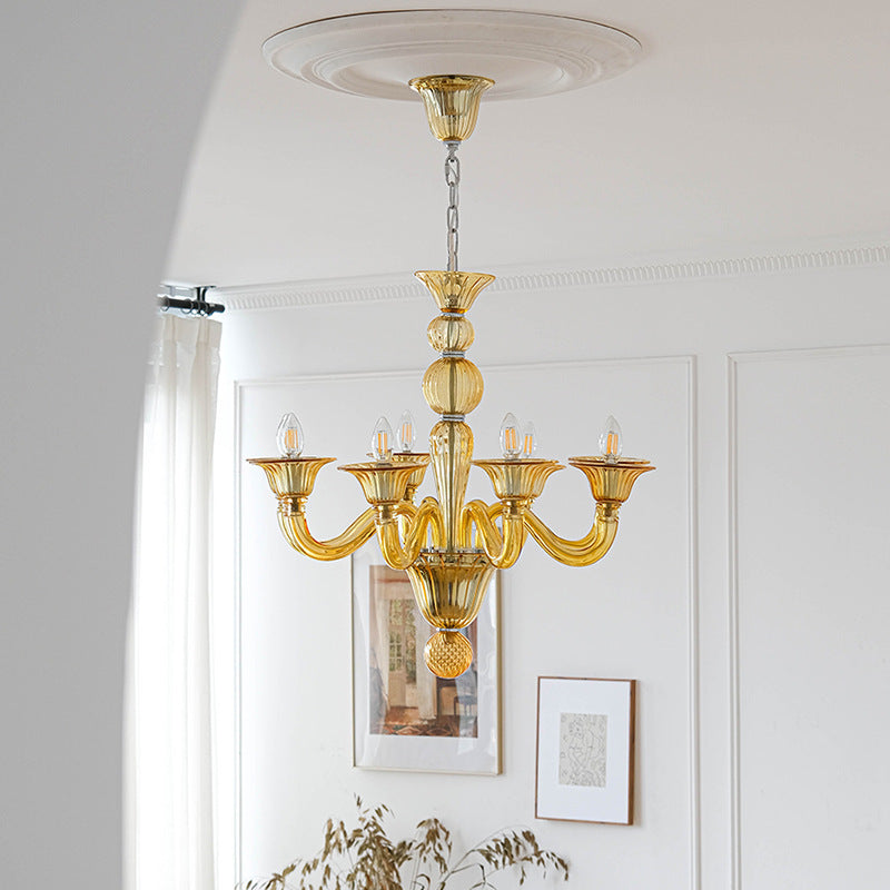 Silva Chandelier Retro Glass Yellow&Green&Clear