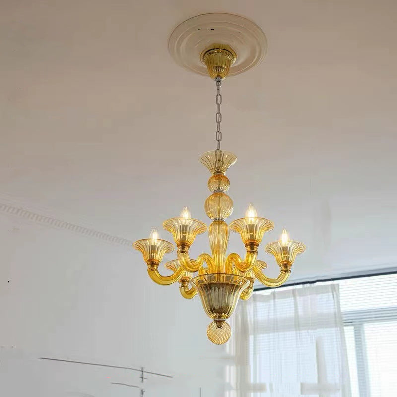 Silva Chandelier Retro Glass Yellow&Green&Clear