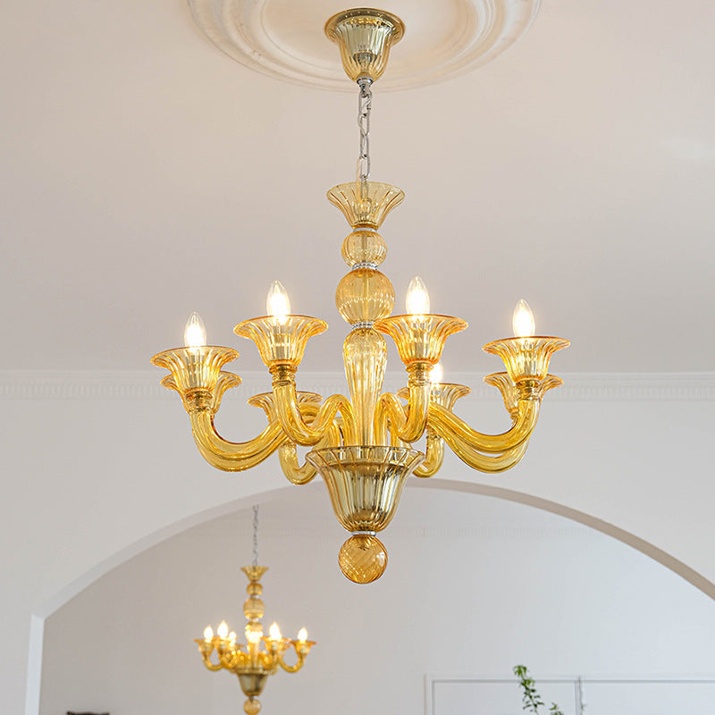 Silva Chandelier Retro Glass Yellow&Green&Clear