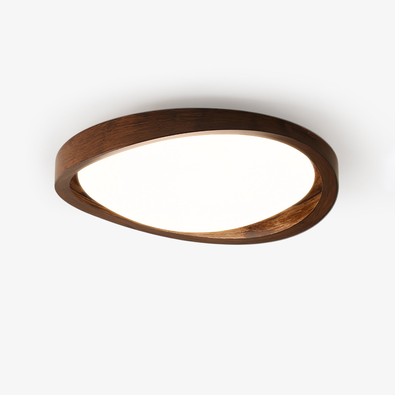 Solara Ceiling Light Walnut Curved Edge Oval Nordic - Letslighting