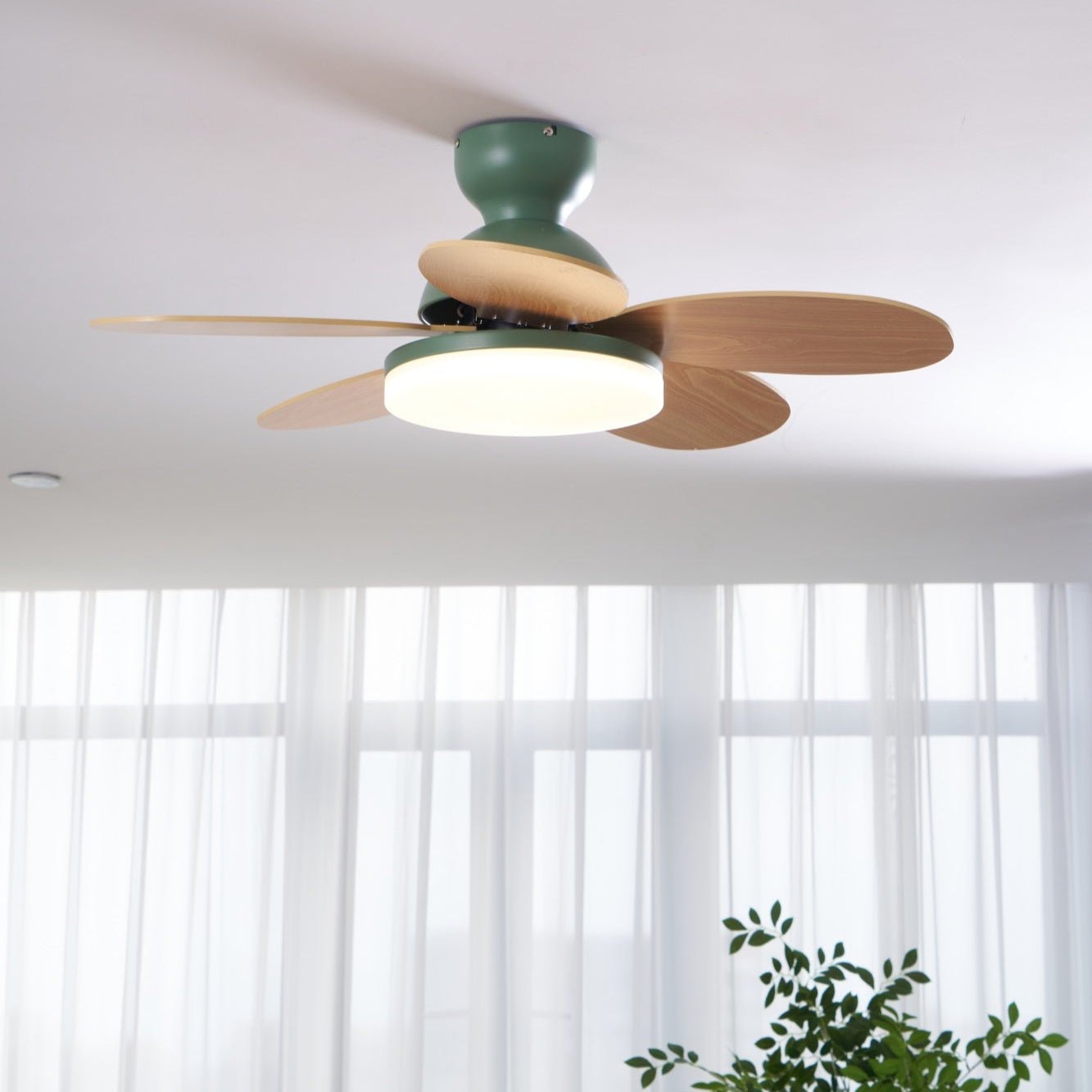 Liora Colorful Glass Kids Ceiling Fan Light - Letslighting