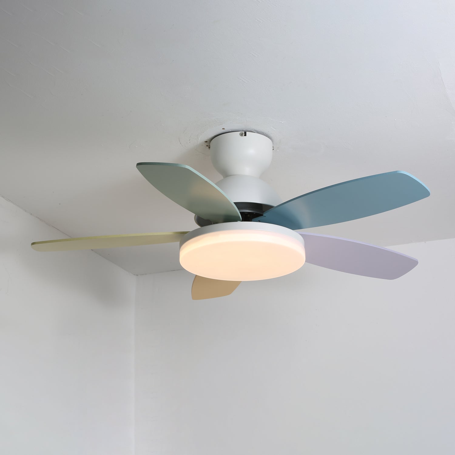 Liora Colorful Glass Kids Ceiling Fan Light - Letslighting
