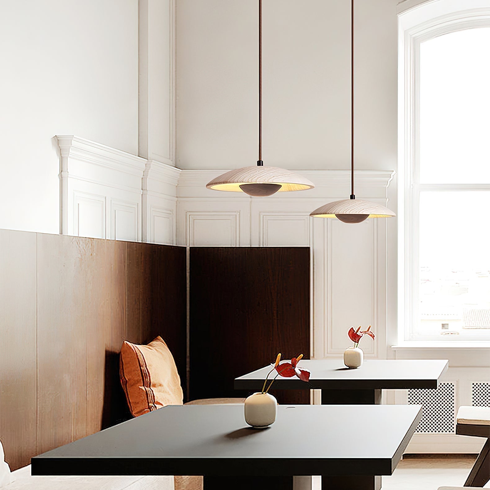 Zodore Wide-Brim Travertine Pendant Light - Neutralighting