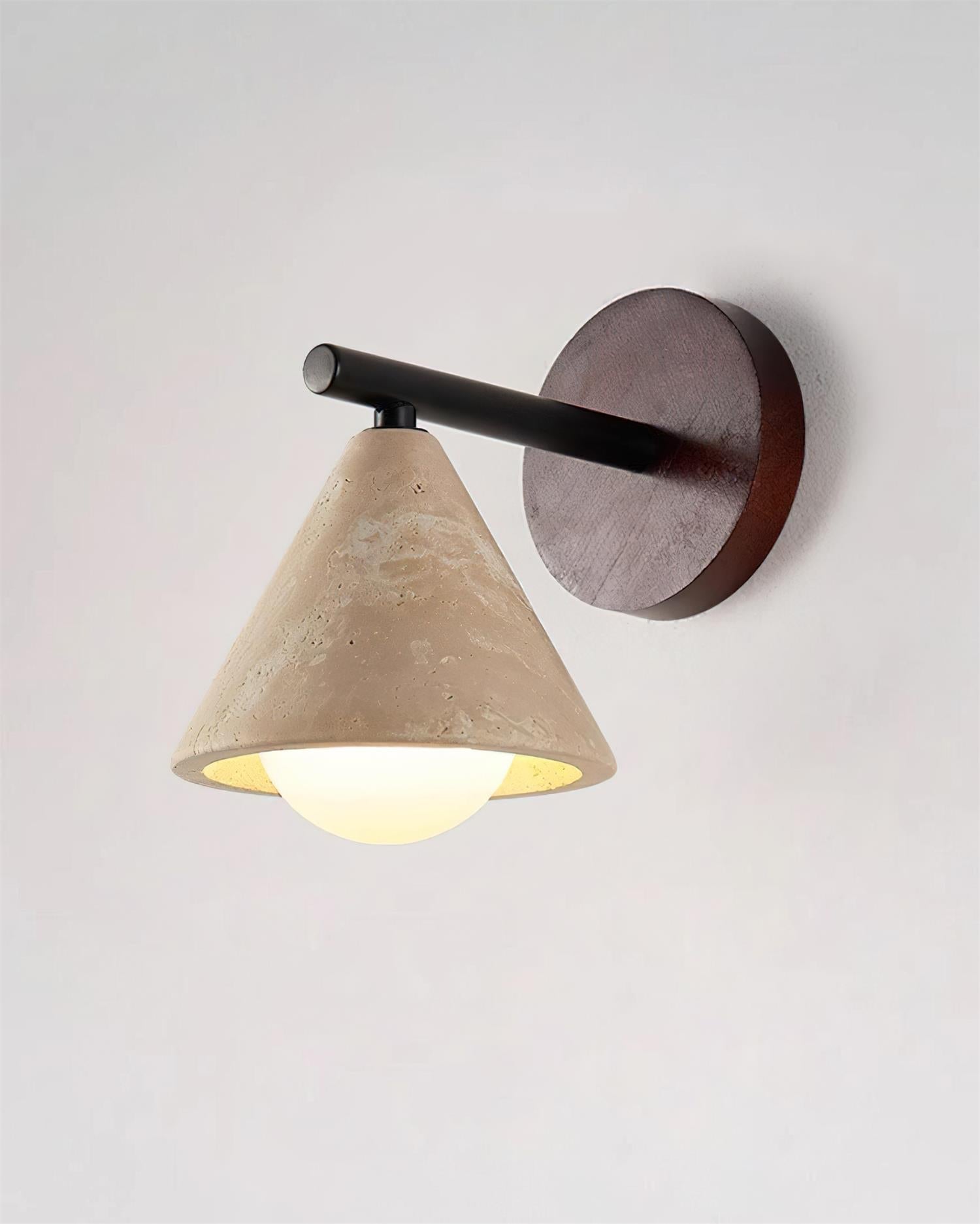 Riita Wall Lamp triangular cone-shaped travertine - Neutralighting