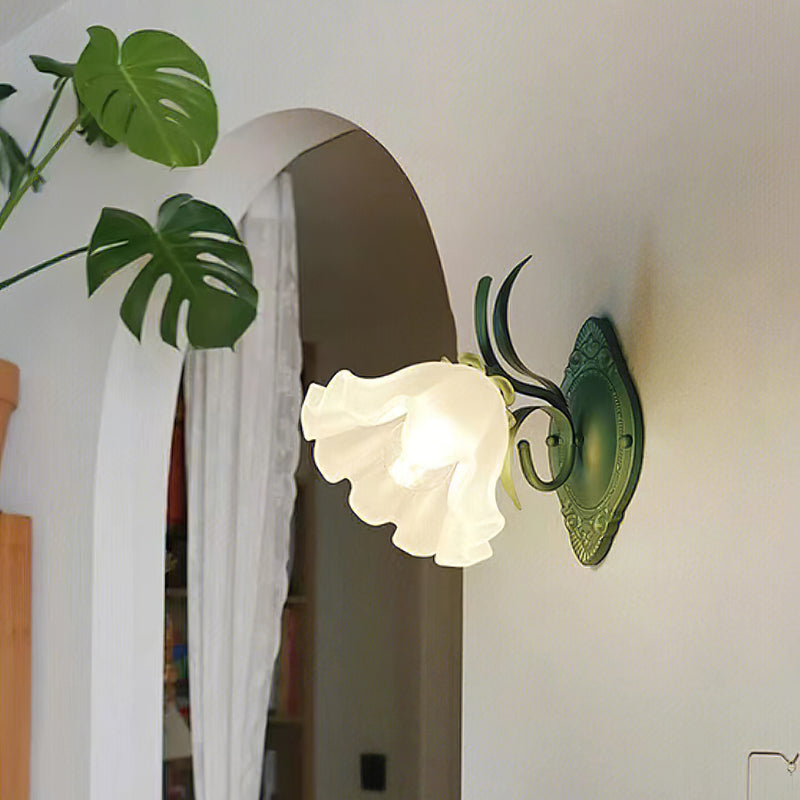 Arisha Flower Metal Glass Indoor Wall Lamp Bedroom Living Room