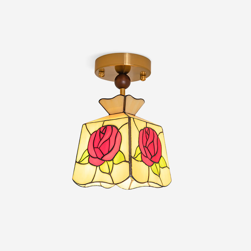 Joviel Tiffany Rose Ceiling Light - Letslighting