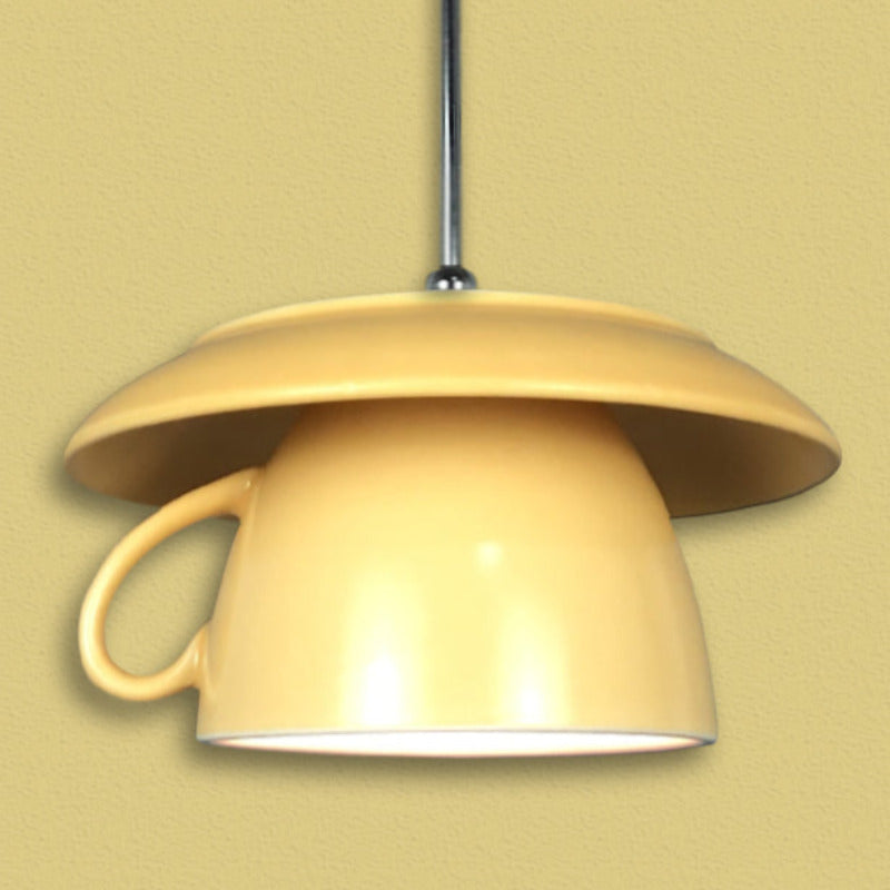 Valentina Pop Art Cup Ceramic LED Pendant Light Study Bedroom