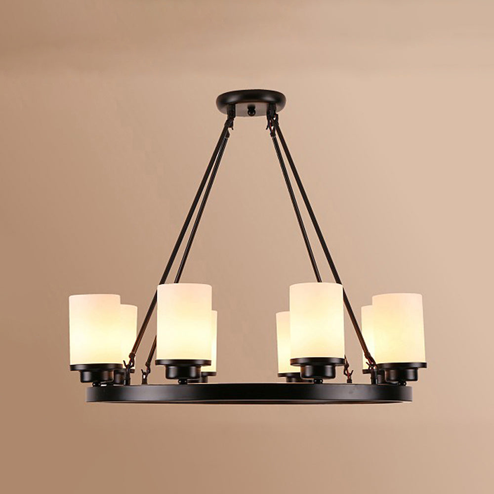 Silva Retro Black Metal/Glass Chandelier for Living Room