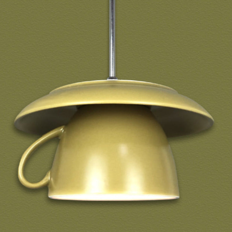 Valentina Pop Art Cup Ceramic LED Pendant Light Study Bedroom