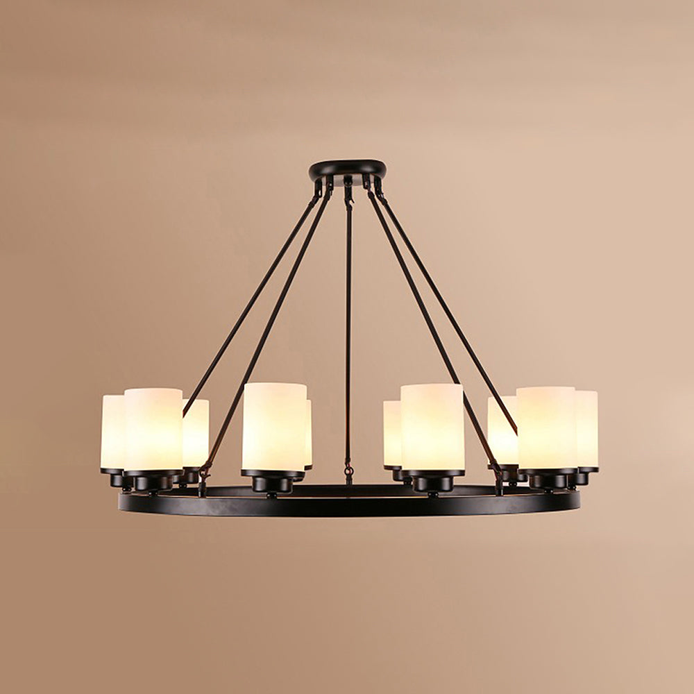 Silva Retro Black Metal/Glass Chandelier for Living Room