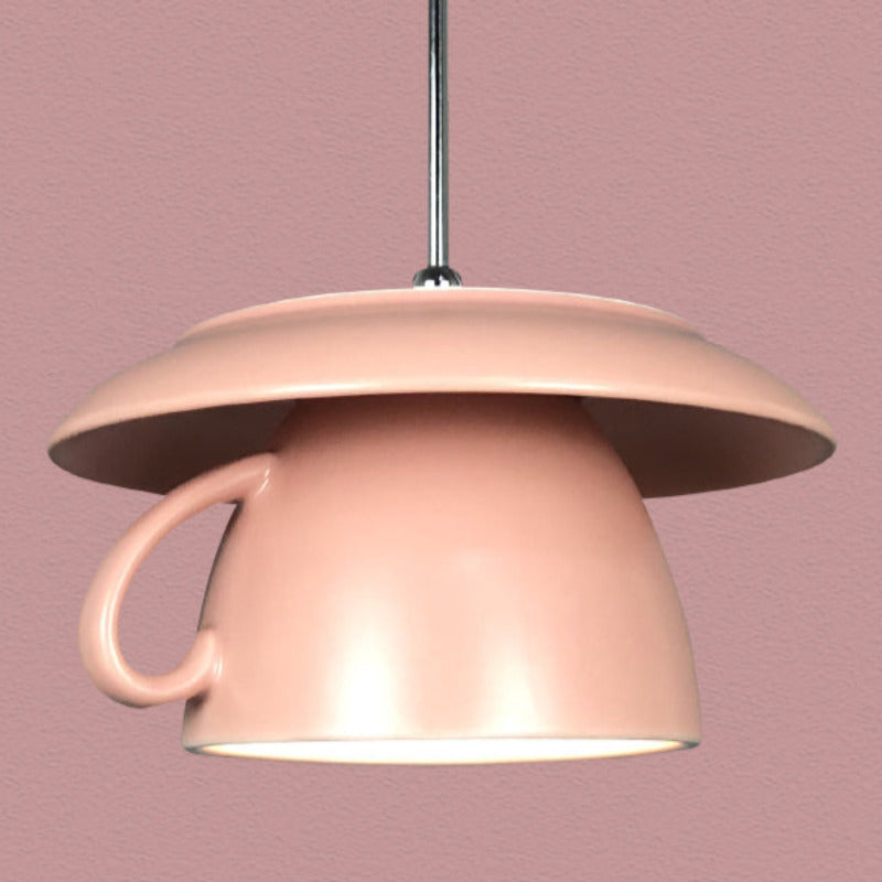 Valentina Pop Art Cup Ceramic LED Pendant Light Study Bedroom