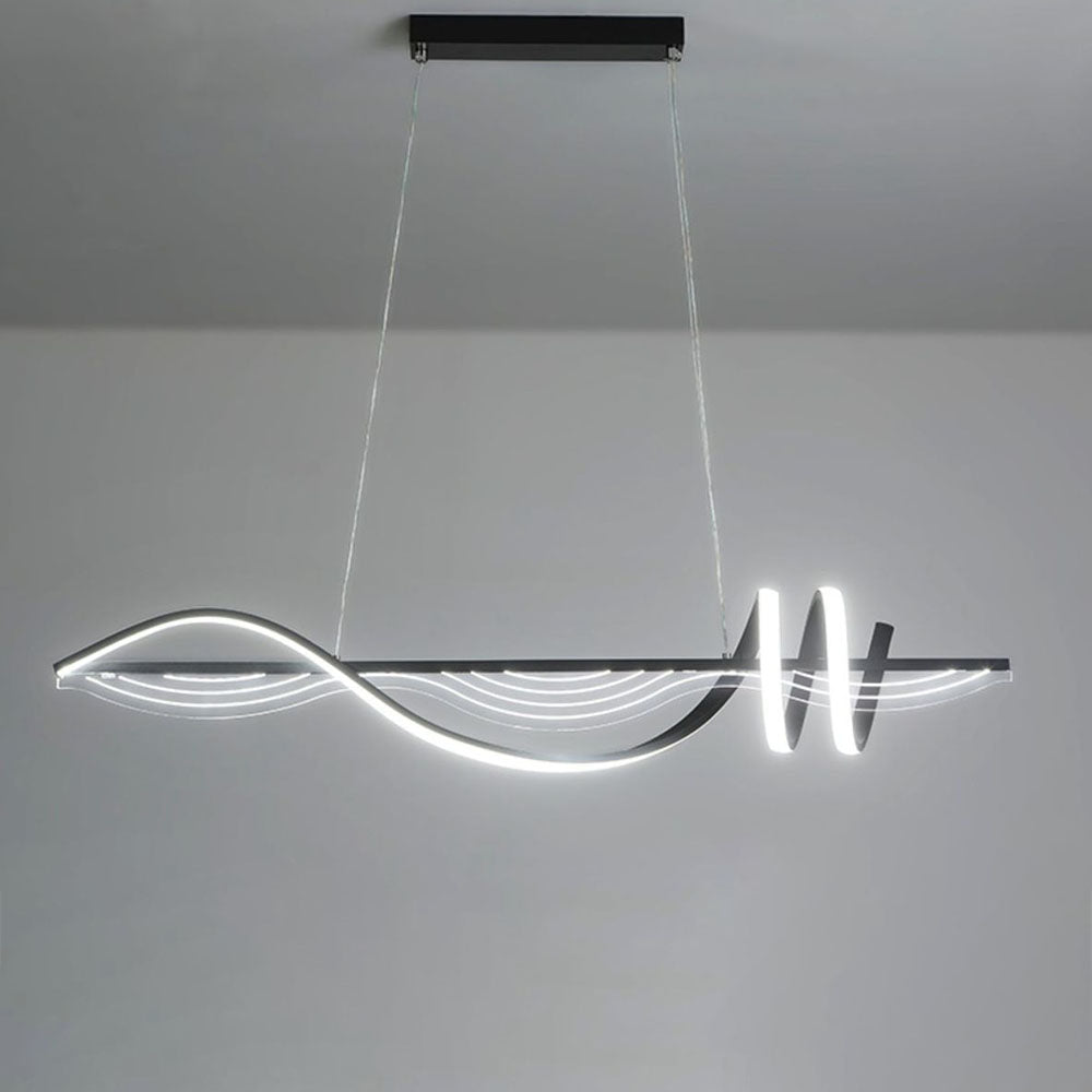 Arisha Contemporary Style Linear Metal Pendant Light White/Black