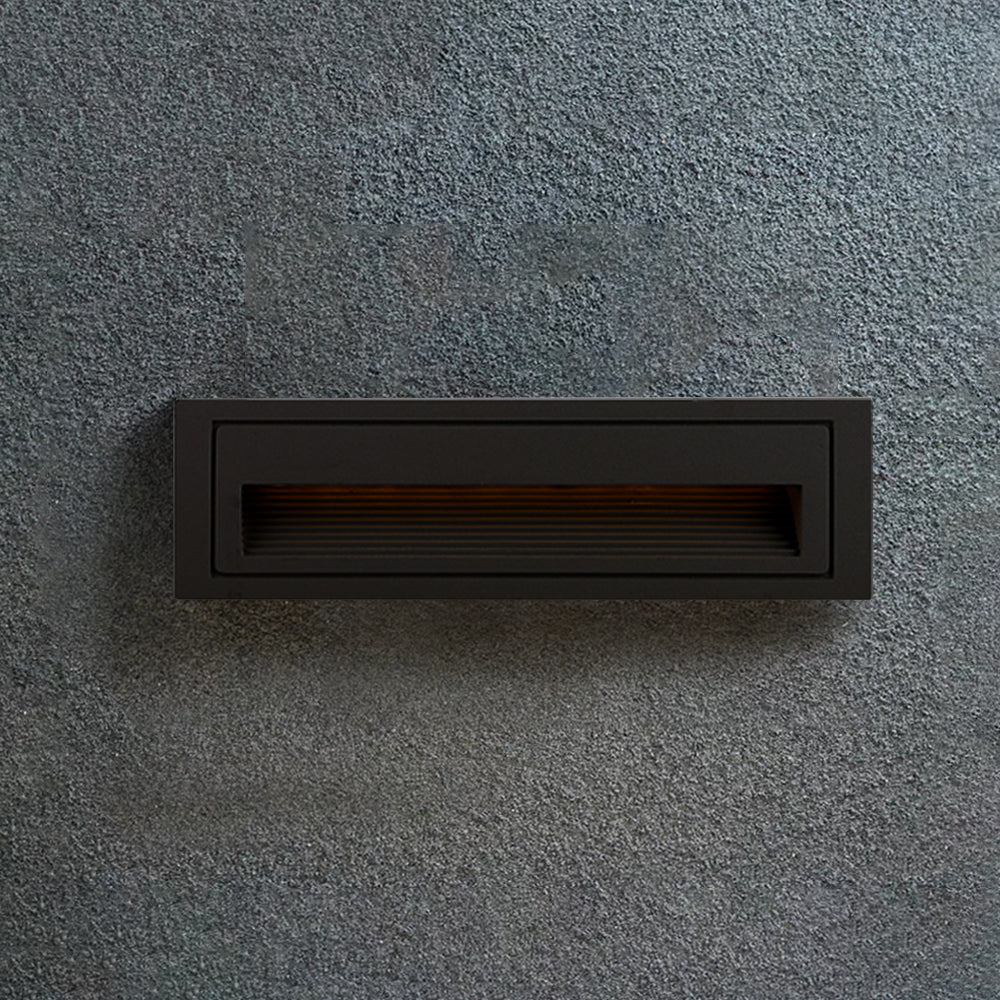 Ray Modern Metal Square Outdoor Deck/Step Light, Black