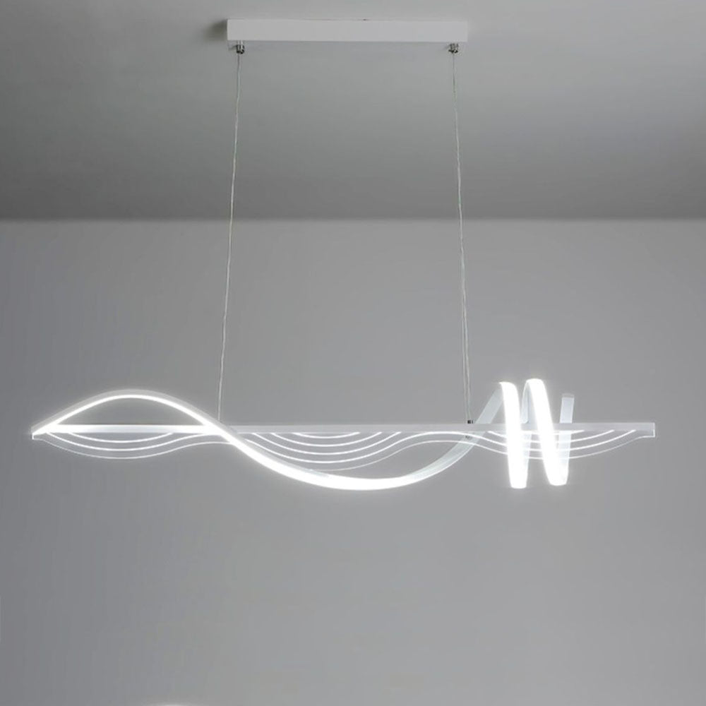 Arisha Contemporary Style Linear Metal Pendant Light White/Black